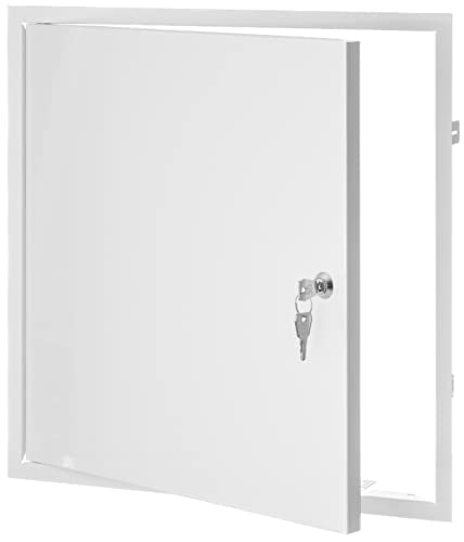 White - 40x40 cm / 16x16 inch - with Key Lock for indoor use - Metal Access Panel - Access Door - Inspection Flap with / without a Key Lock for indoor use