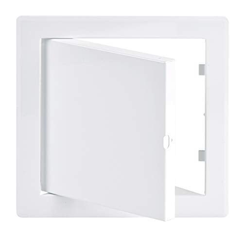 White - 15x15 cm / 6x6 inch - for Indoor and Outdoor use - Metal Access Panel - Access Door - Inspection Flap with / without a Key Lock for indoor and outdoor use