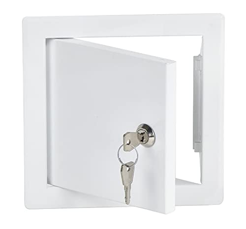 White - 15x15 cm / 6x6 inch - with Key Lock for indoor use - Metal Access Panel - Access Door - Inspection Flap with / without a Key Lock for indoor use