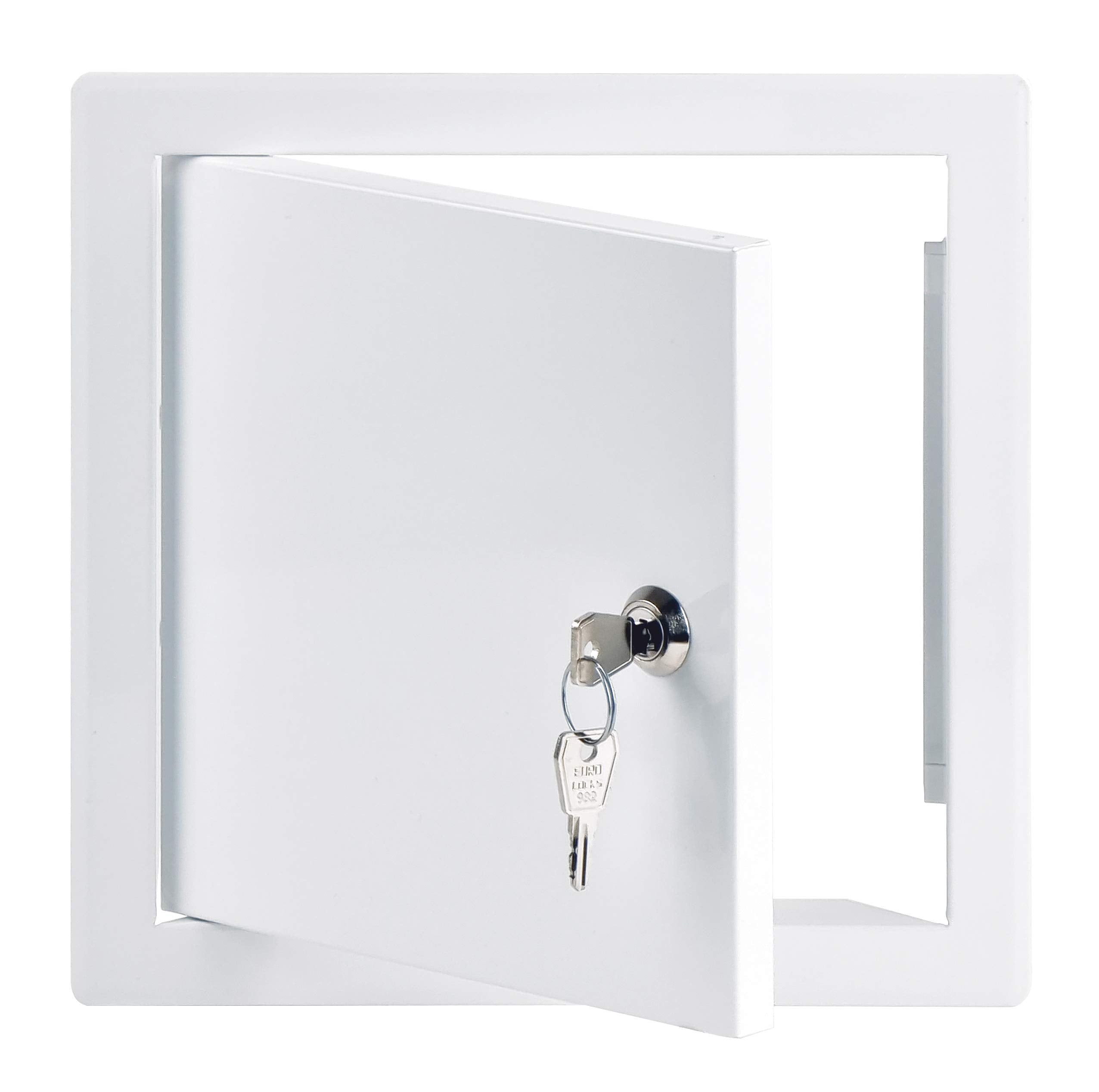 White - 20x20 cm / 8x8 inch - with Key Lock for indoor use - Metal Access Panel - Access Door - Inspection Flap with / without a Key Lock for indoor use