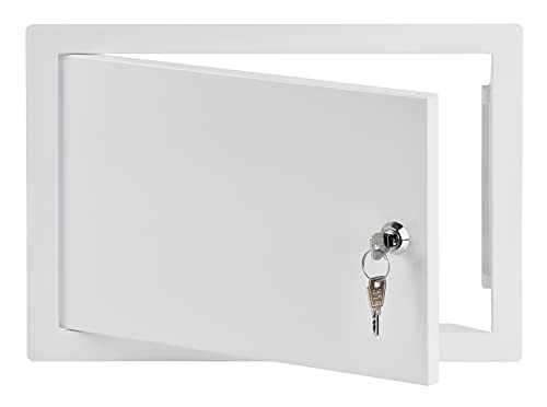 White - 20x30 cm / 8x12 inch - with Key Lock for indoor use - Metal Access Panel - Access Door - Inspection Flap with / without a Key Lock for indoor use