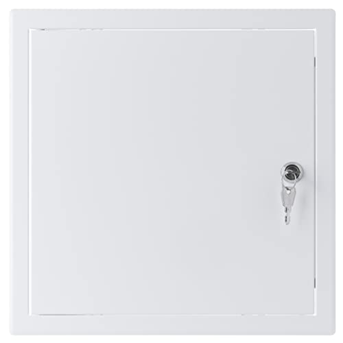 White - 30x30 cm / 12x12 inch - with Key Lock for indoor use - Metal Access Panel - Access Door - Inspection Flap with / without a Key Lock for indoor use