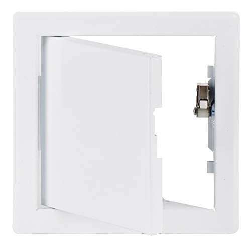 White - 10x10 cm / 4x4 inch - for Indoor use - Metal Access Panel - Access Door - Inspection Flap with / without a Key Lock for indoor use