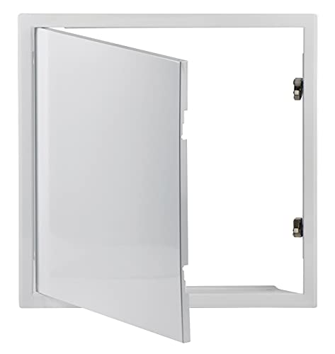 White - 20x20 cm / 8x8 inch - with "Click" system - Metal Access Panel - Access Door - Inspection Flap with / without a Key Lock for indoor use