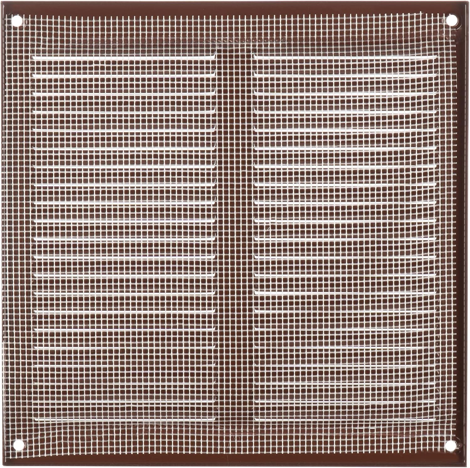 Brown - 100x100mm / 4x4'' - Brown Metal Air Vent Cover with Insect Mesh