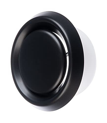 Anthracite - Ø 125mm / 5" - Exhaust / Supply - VD Plastic Round Air Extract Supply Valve - Ducting Cover Diffuser