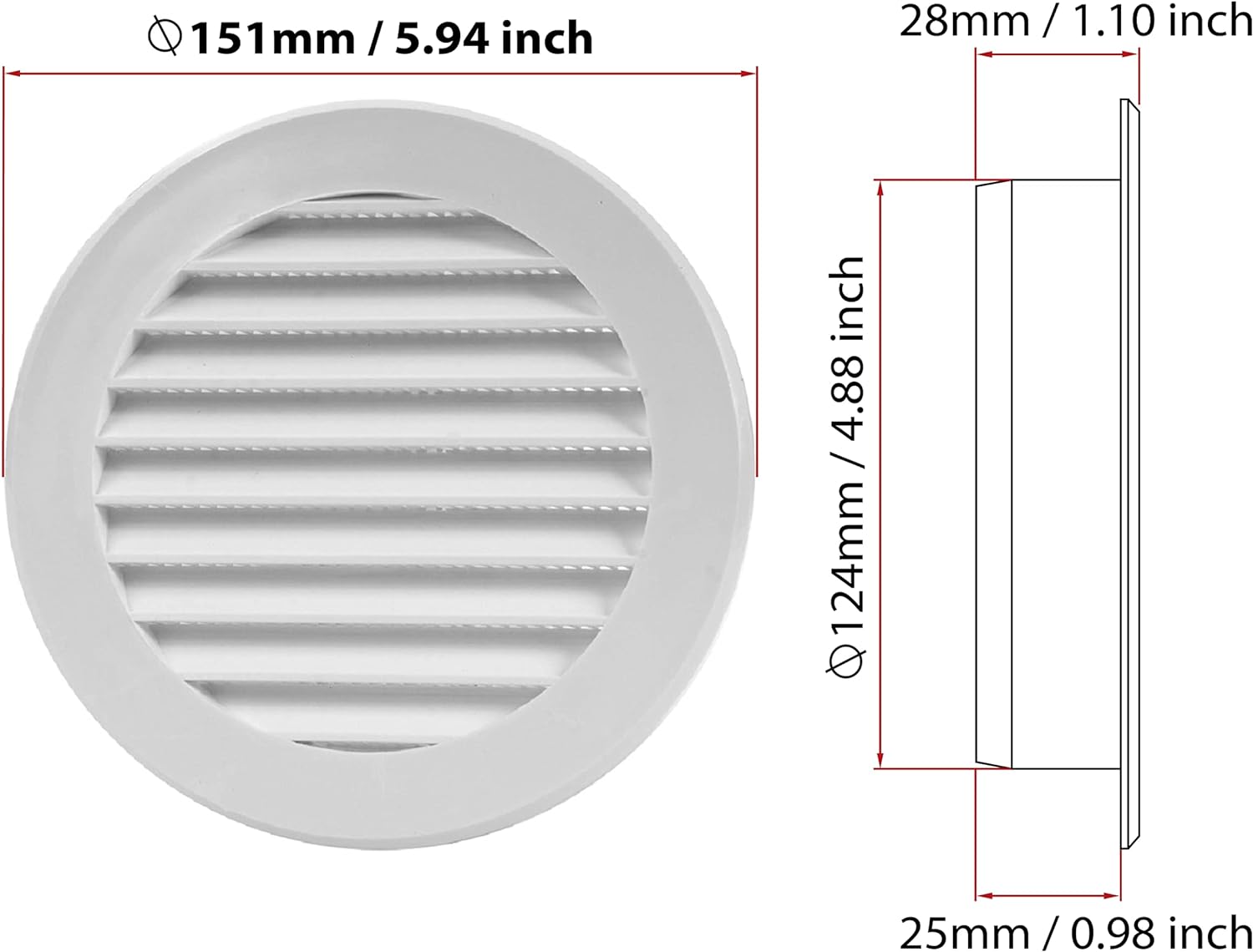 Round Plastic Air Vent Grille - Plastic Air Vent Covers