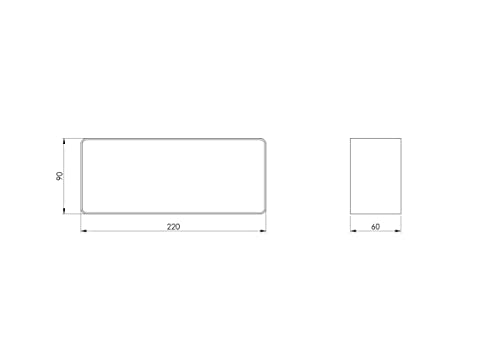 - - 220 x 90 mm Flat Duct Connection Sleeve for Ventilation ducts, Plastic Connector