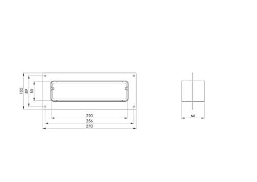 - - 220 x 55 mm Plastic Channel Connector - Connector with Flange - Wall Flange for Flat Duct