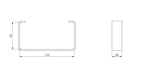 55x110mm - - Rectangular Flat Channel Clips - Ducting Clamp Holder - Plastic Bracket/Pack of x2 Clips