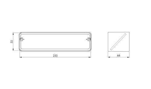 White - 220x55mm - 220x55mm Flat Channel Connector with Backflow Flap - Rectangular Ducting - Backdraught Shutter