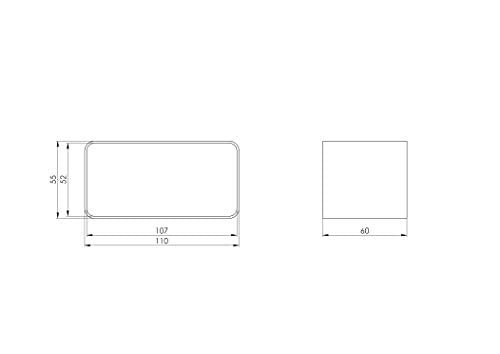 - - 110x55mm Plastic Connector - Rectangular Sleeve for Ducting Fittings