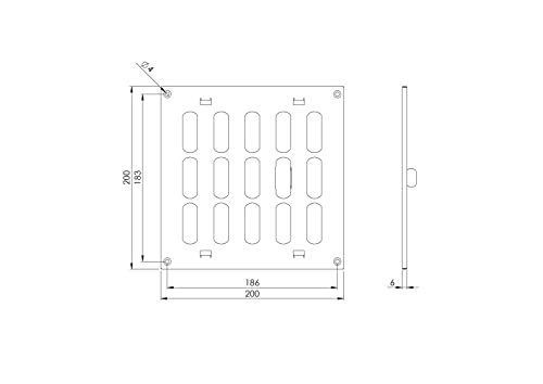 Galvanised Steel - 500x200mm / 20x8'' - Metal Adjustable Ventilation Covers - Sliding Hit and Miss Vent Grille