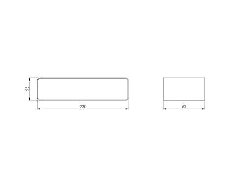 - - 220x55mm Plastic Connector - Rectangular Sleeve for Ducting Fittings