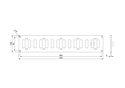 Galvanised Steel - 500x200mm / 20x8'' - Metal Adjustable Ventilation Covers - Sliding Hit and Miss Vent Grille