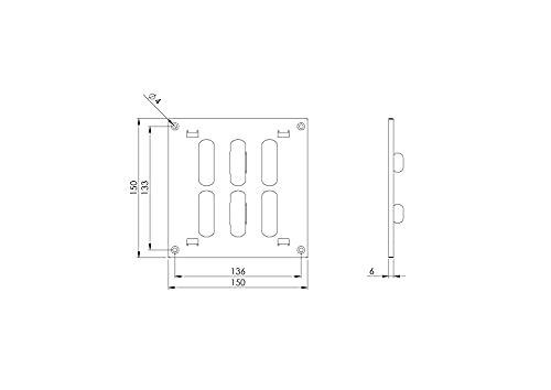 Black - 150x150mm / 6x6'' - Metal Adjustable Ventilation Covers - Sliding Hit and Miss Vent Grille