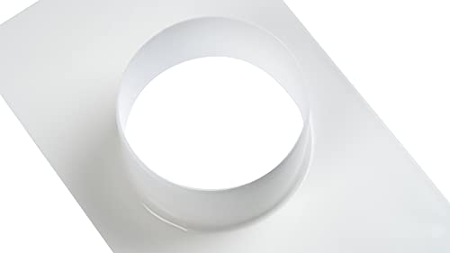 - - Ø 100mm / 4inch Round Plastic Adapter for Ventilation, Connector Flange, Wall Plate with Spigots