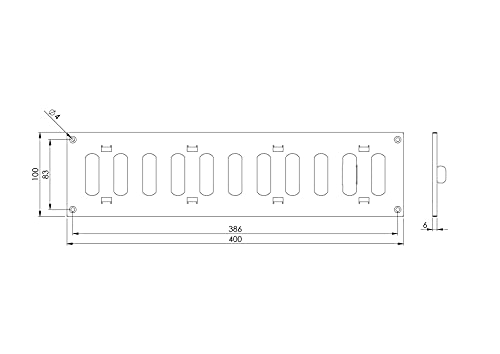 Galvanised Steel - 500x200mm / 20x8'' - Metal Adjustable Ventilation Covers - Sliding Hit and Miss Vent Grille