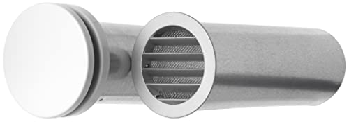 White - Ø 100 mm (4") - Wall Metal Ventilation Kit with Sound Insulation, Supply Air Valve and Vent Grille