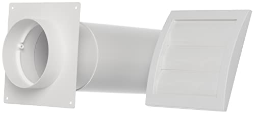 White - Ø 100 mm (4") - Plastic Wall Feed - Wall Box with Ventilation Grille and Wall Flange - Round Connection System Extendible