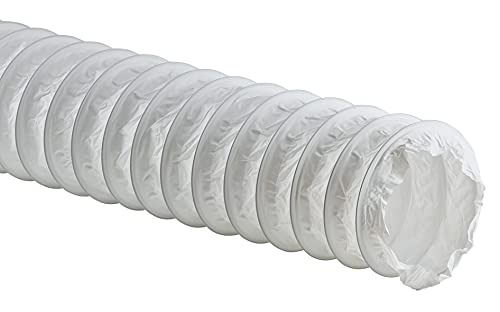 Ø 100mm - 1m - - PVC Flexible Hose - White Tumble Dryer, Cooker Hood, Extractor Fan, Air Conditioner Hose