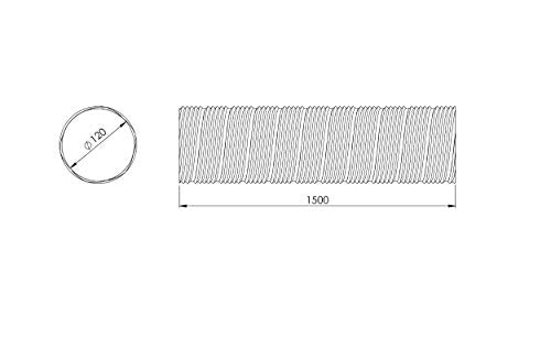 Aluminium - Ø 160mm / 1.5m - Aluminium Semi Rigid Flexible Duct Hose