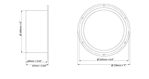 - - 150mm Duct Connector Flange, 6'' Plastic Straight Pipe Flange for Ventilation System