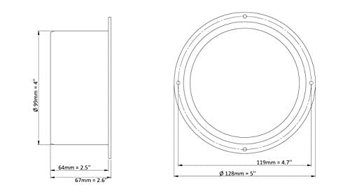 - - 100mm / 4inch Inlet Duct Connector Flange, Plastic Straight Pipe Flange for Ventilation System