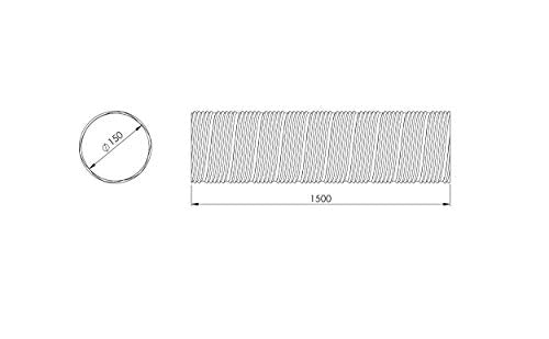 Aluminium - Ø 160mm / 1.5m - Aluminium Semi Rigid Flexible Duct Hose