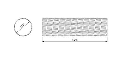 Aluminium - Ø 160mm / 1.5m - Aluminium Semi Rigid Flexible Duct Hose