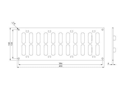 Galvanised Steel - 500x200mm / 20x8'' - Metal Adjustable Ventilation Covers - Sliding Hit and Miss Vent Grille