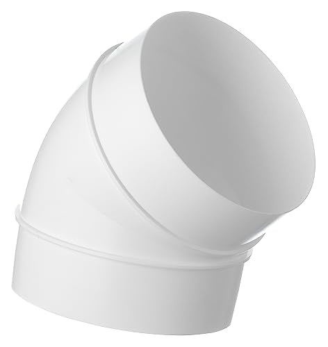 - - Steinberg14 White Diameter 125 mm 45° Elbow PVC Connector for Ventilation Pipe Connector Round Pipe