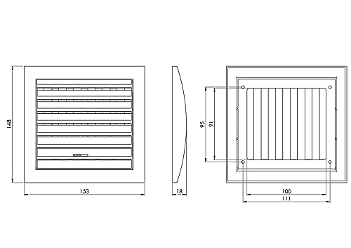 White - 140x300mm - Plastic Air Vent Grille Cover - Ventilation Grill with Fly Screen