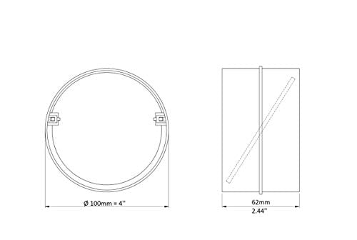 - - Ø 100mm / 4 Inch Connector With Backflow Valve, Connector for Ventilation Pipe Made of PVC