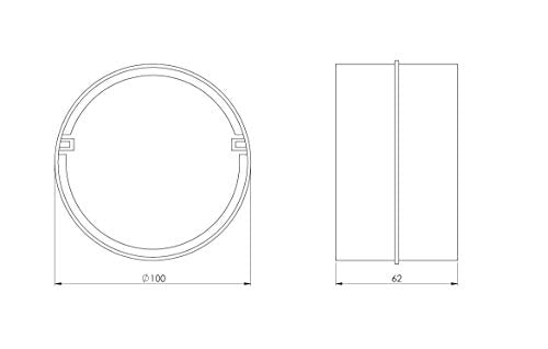 - - Ø 100mm / 4 Inch Connector Without Backflow Valve, Connector for Ventilation Pipe Made of PVC