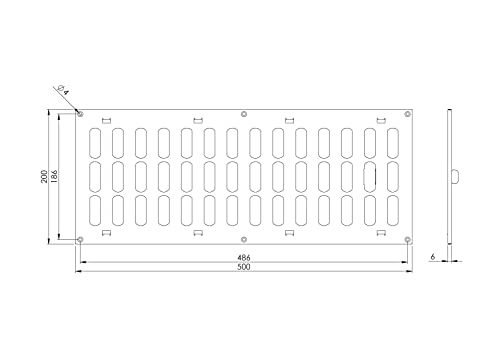 Galvanised Steel - 500x200mm / 20x8'' - Metal Adjustable Ventilation Covers - Sliding Hit and Miss Vent Grille