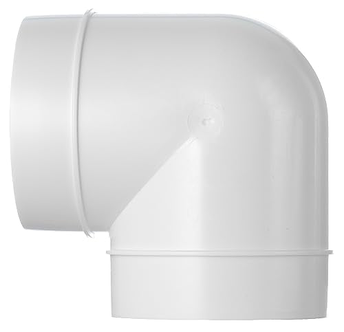 - - White Ø 100mm / 4inch 90 Degree Elbow PVC Connector for Ventilation System, Round Ducting Pipe Connector