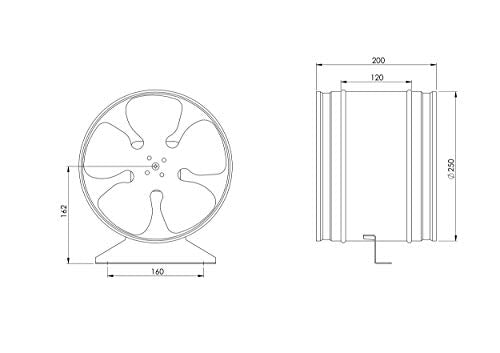 Ø 315 mm / 12.4 inch - Basic - Galvanized Steel - Axial Inline Fan - Metal Industrial Ducting Extractor Fan