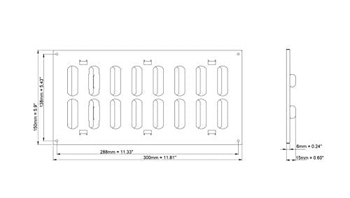 Galvanised Steel - 500x200mm / 20x8'' - Metal Adjustable Ventilation Covers - Sliding Hit and Miss Vent Grille