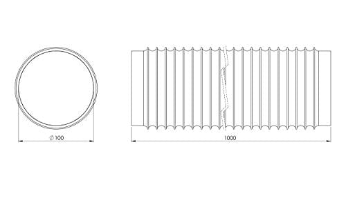 White - Ø 4 inch / 1m - Flexible Exhaust Hose with Aluminium Insulation - Air Conditioner Hose - Flexible Pipe