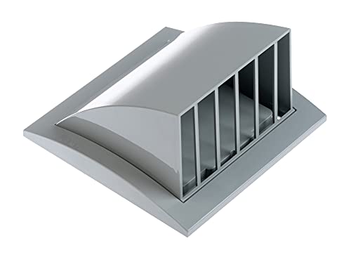 Anthracite - Ø 150mm / 6" - ventilation cover - Plastic Cowled Hooded Air Ventilation Wall Grille with Round Spigot and Wind Baffle Backdraught Shutter