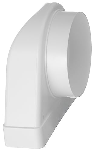 ST KLD25-125 - 125 mm - 220x55mm Rectangular to Round 90 Degree Bend - Plastic Elbow Adapter