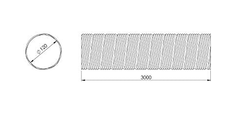 Aluminium - Ø 160mm / 1.5m - Aluminium Semi Rigid Flexible Duct Hose