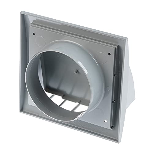 ST ND15FVA - Plastic Cowled Hooded Air Ventilation Wall Grille with Round Spigot and Wind Baffle Backdraught Shutter