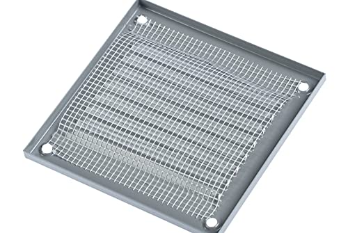 100x100mm / 4x4'' - Grey - Grey Metal Air Vent Cover with Insect Mesh - Ventilation Grilles