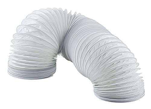 Ø 80mm - 6m - - PVC Flexible Hose - White Tumble Dryer, Cooker Hood, Extractor Fan, Air Conditioner Hose