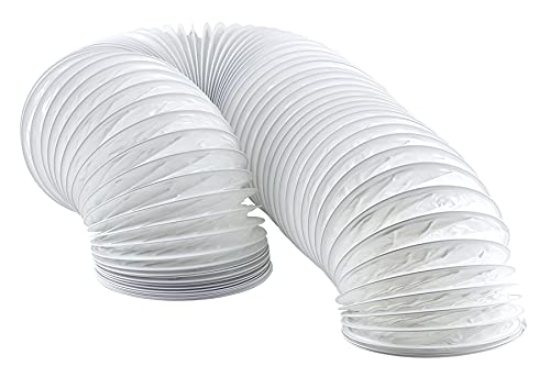 Ø 80mm - 6m - - PVC Flexible Hose - White Tumble Dryer, Cooker Hood, Extractor Fan, Air Conditioner Hose