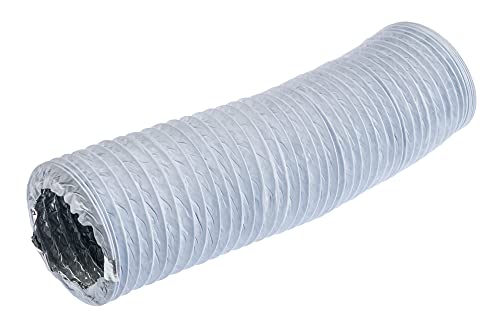 Black - Ø 8 inch / 3m - Flexible Exhaust Hose with Aluminium Insulation - Air Conditioner Hose - Flexible Pipe