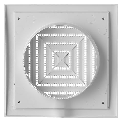 White - Ø 100mm / 4" - White Plastic Ventilation Grille with Anti Insect Net - Ceiling Vent