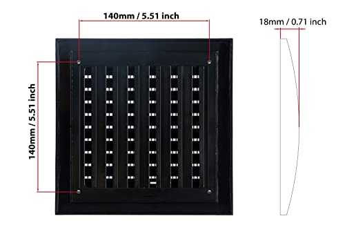 White - 140x300mm - Plastic Air Vent Grille Cover - Ventilation Grill with Fly Screen